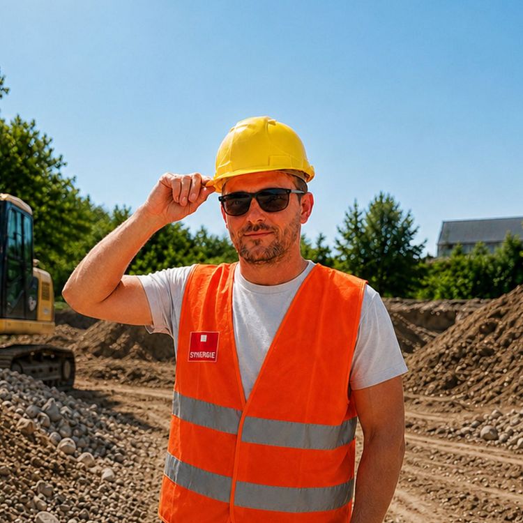 Ouvrier travaillant dehors par forte chaleur